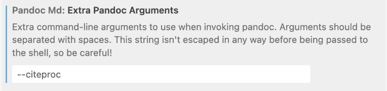 Pandoc markdown setting